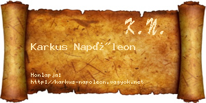 Karkus Napóleon névjegykártya